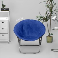 Urban Lifestyle Faux Fur Saucer Chair With Metal Frame One Size Blue