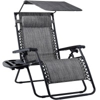 Best Choice Products Folding Zero Gravity Outdoor Recliner Patio Lounge Chair Wadjustable Canopy Shade Headrest Side Accessor