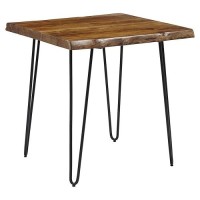 Jofran Nature'S Edge Modern Solid Wood Natural Live Edge Square End Table, Chestnut