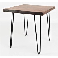 Jofran Nature'S Edge Modern Solid Wood Natural Live Edge Square End Table, Chestnut