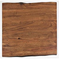 Jofran Nature'S Edge Modern Solid Wood Natural Live Edge Square End Table, Chestnut