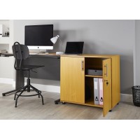 Beech Office Storage Cupboard Desk Height 2 Door Bookcase With Lock 75Cm Tall Desktop Extension Height,750Mm Tall