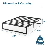 Zinus Abel Metal Platform Bed Frame Mattress Foundation With Steel Slat Support No Box Spring Needed Easy Assembly King