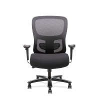 Hon Sadie Big And Tall Office Chair Mesh Back Ergonomic Computer Desk Chair Heavy Duty 400 Lb Max - Adjustable Arms, Lumbar Support, 360 Swivel Rolling Wheels - Black, 30.31D X 30.31W X 42.91H In