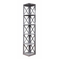 Convenience Concepts Oxford 5 Tier Corner Bookcase Gray