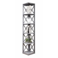 Convenience Concepts Oxford 5 Tier Corner Bookcase Gray