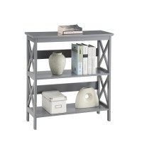 Convenience Concepts Oxford 3 Tier Bookcase Gray