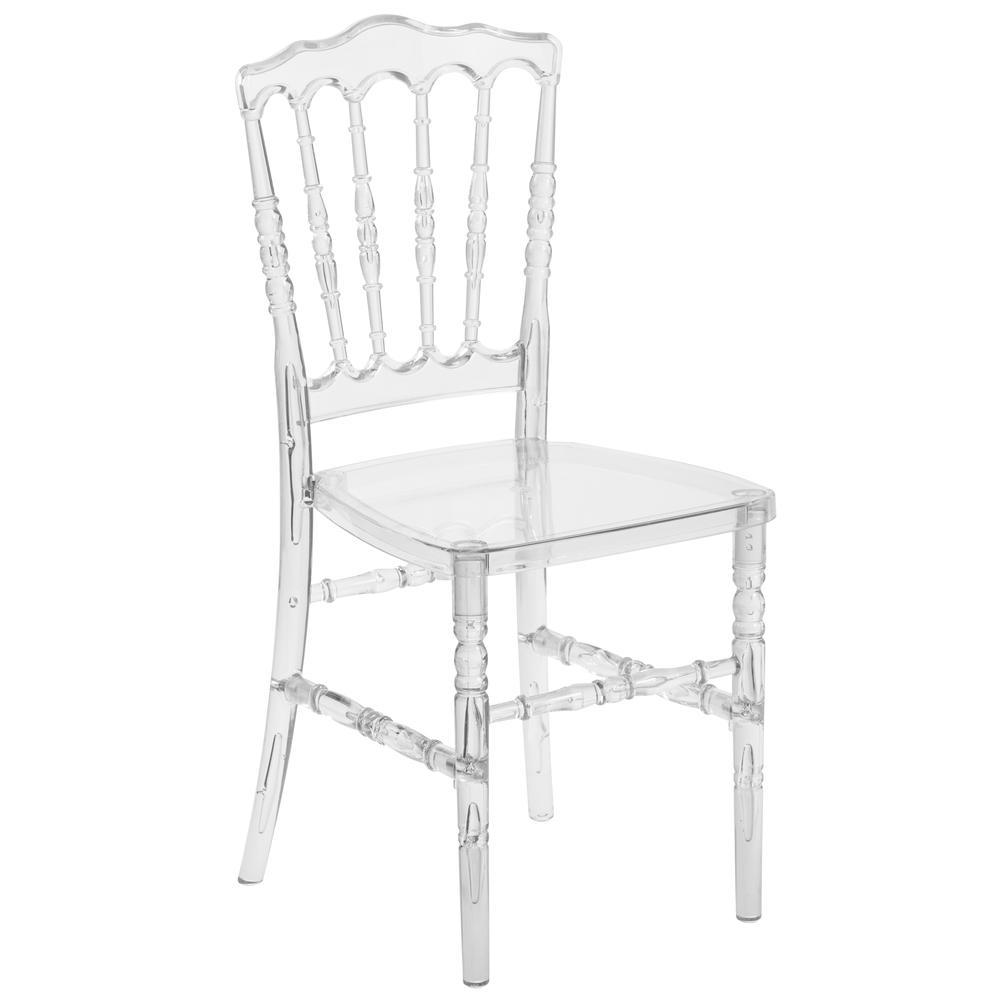 Flash Elegance Crystal Ice Napoleon Stacking Chair