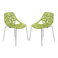 Leisuremod Modern Asbury Dining Chair W Chromed Legs Set Of 2