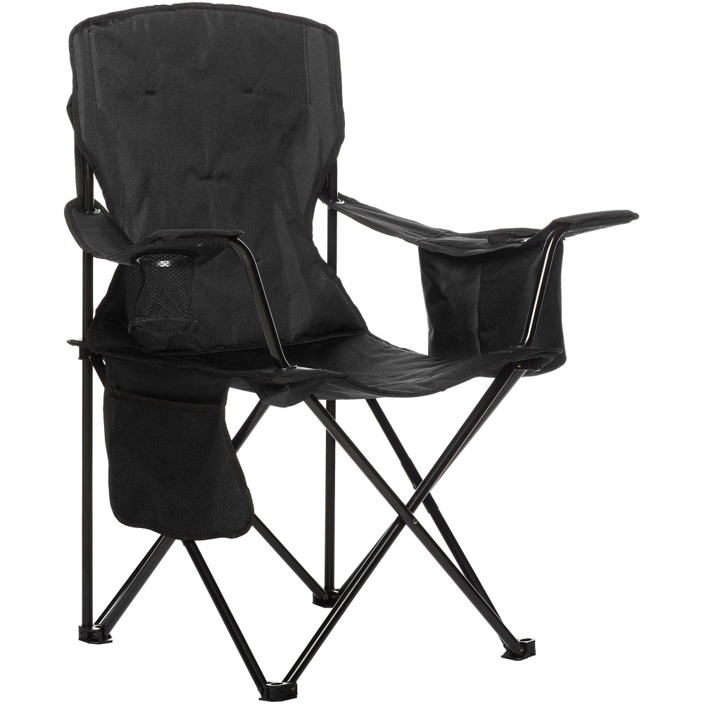 Amazon Basics Folding Padded Outdoor Camping Chair With Carrying Bag - 34 X 20 X 36 Inches, Black