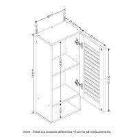 Furinno Indo Slim Wall Cabinet, 118 Inch, White