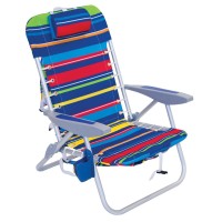 Rio Beach 4-Position Backpack Lace-Up Suspension Folding Beach Chair,Aluminum, Multi Stripe