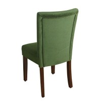 Homepop Parsons Classic Upholstered Accent Dining Chair  Set Of 2  Dark Green Velvet