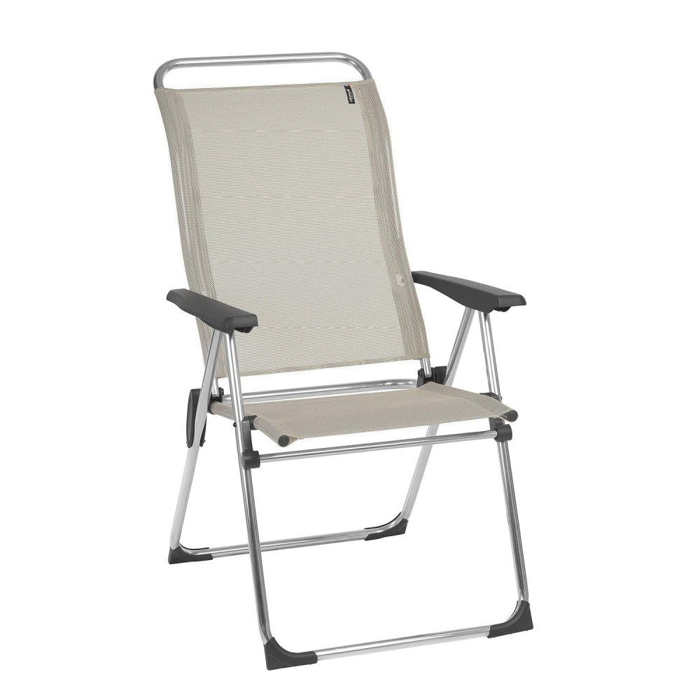 Lafuma Alu Cham Folding Armchair (Seigle Gray, Set Of 4) Foldable Deck And Patio Chairs