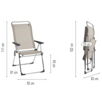 Lafuma Alu Cham Folding Armchair (Seigle Gray, Set Of 4) Foldable Deck And Patio Chairs