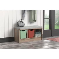 Closetmaid 3258 Cubeicals 3Cube Storage Bench Natural Gray With Gray Cushion