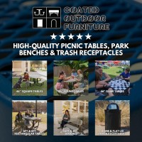 Coatedoutdoorfurniture T6-Blk Heavy Duty Rectangular Portable Picnic Table  6 Ft  Black  Made In America