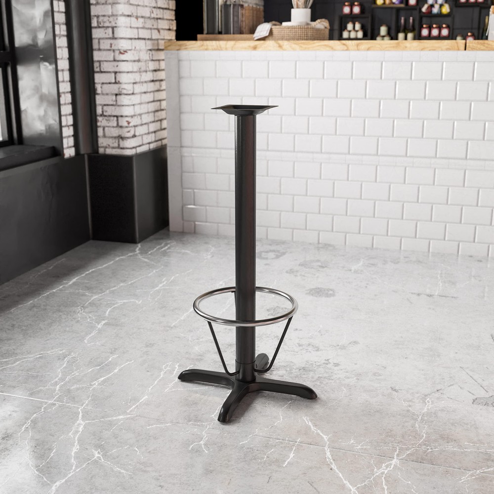 Flash Furniture 22'' X 22'' Restaurant Table X-Base With 3'' Dia. Bar Height Column And Foot Ring