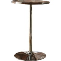 Acme Brancaster Leather Top Bar Table In Retro Brown And Chrome