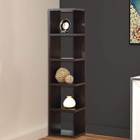 Benzara Simple And Stylish Corner Display Cabinet, Brown