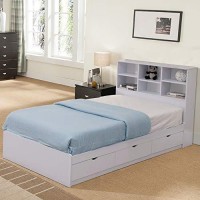 Benjara Contemporary Style Wooden Frame Twin Size Chest Bed With 3 Drawers, White