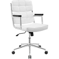 Modway Portray High Back Faux Leather Modern Office Chair In White