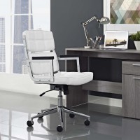 Modway Portray High Back Faux Leather Modern Office Chair In White