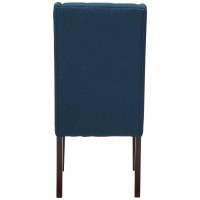 Christopher Knight Home Blythe Tufted Fabric Dining Chairs (, 2-Pcs Set - Navy Blue / Brown