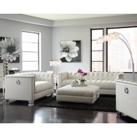 Chaviano Contemporary White Ottoman