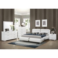 Felicity Contemporary White Upholstered Queen Bed