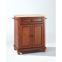 Cambridge Wood Top Portable Kitchen IslandCart CherryNatural