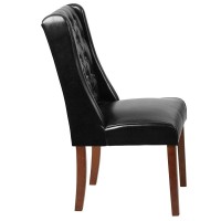 HERCULES Preston Series Black LeatherSoft Tufted Parsons Chair