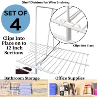 Evelots Wire Shelf Dividers 4 Pack Closet Storage Organization For Officepantrygarage Tall Shelf Separator Easy Clipn