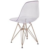 Elon Series Ghost Chair With Gold Metal Base