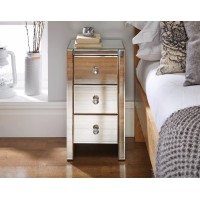 Furniturebox Uk Modern Murano Mirrored Bedside Table With 3 Drawers