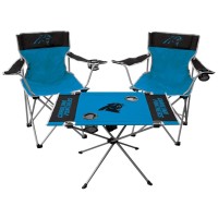 Rawlings Nfl 3-Piece Tailgate Kit,Polyester 2 Gameday Elite Chairs And 1 Endzone Tailgate Table, Carolina Panthers