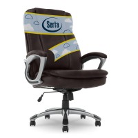 Serta Big & Tall Executive Office Chair High Back All Day Comfort Ergonomic Lumbar Support, Bonded Leather, Brown