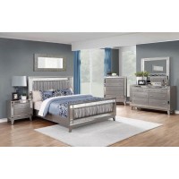 Leighton Contemporary Metallic Eastern King Bed