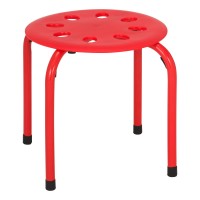 Norwood Commercial Furniture Assorted Color Kid-Size Stack Stool Set- Stackable Stools - Flexible Seating For Home, Children'S Tables, School Classrooms - Plastic/Metal (Pack Of 5), 12