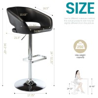 Vogue Furniture Direct Adjustable Bar Stool With Hollow Back And Arms Modern Pu Leather Swivel Barstool Airlift Counter Height