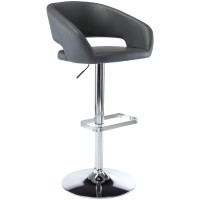 Vogue Furniture Direct Adjustable Bar Stool With Hollow Back And Arms Modern Pu Leather Swivel Barstool Airlift Counter Height