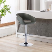 Vogue Furniture Direct Adjustable Bar Stool With Hollow Back And Arms Modern Pu Leather Swivel Barstool Airlift Counter Height