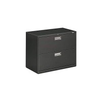 HON Brigade 600 Series Lateral File 2 Drawers Polished Aluminum Pull 36W x 1914D x 2838H Charcoal Finish