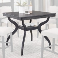 5 PC Dining Set 1 Counter Height Dining Table and 4 Upholestered Counter Height Chairs with Nailhead Trim and Footrest