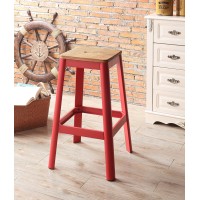 Acme Jacotte Bar Stool In Natural And Red