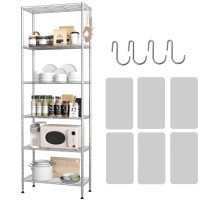 Homefort 6Shelving Unit Adjustable Wire Shelving Metal Wire Shelf With Shelf Liners And Hooks For Kitchen Closet Bathroom