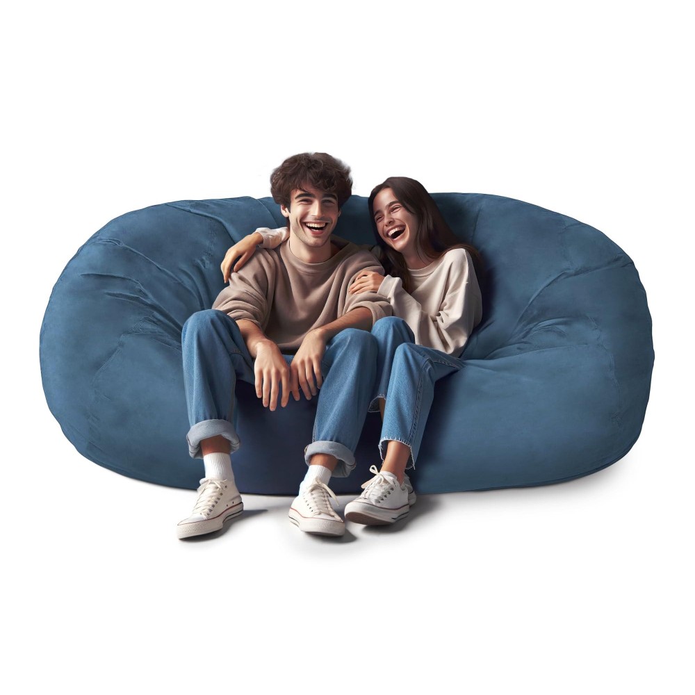 Lumaland Luxurious Giant 6Ft Bean Bag Chair With Microsuede Cover Ultra Soft Foam Filling Washable Large Bean Bag Sofa For K