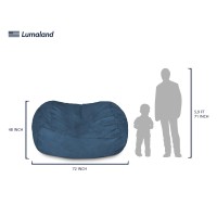 Lumaland Luxurious Giant 6Ft Bean Bag Chair With Microsuede Cover Ultra Soft Foam Filling Washable Large Bean Bag Sofa For K