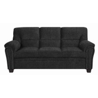 Decorative nailhead detailing and a plush multi-tonal chenille fabricUltra-plush, padded arms, back, and headrest offer luxurious comfortSupportive and durable pocket coil seatsSmall scale seating, perfect for apartments and condosSturdy and supportive ki