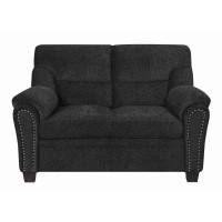 Decorative nailhead detailing and a plush multi-tonal chenille fabricUltra-plush, padded arms, back, and headrest offer luxurious comfortSupportive and durable pocket coil seatsSmall scale seating, perfect for apartments and condosSturdy and supportive ki